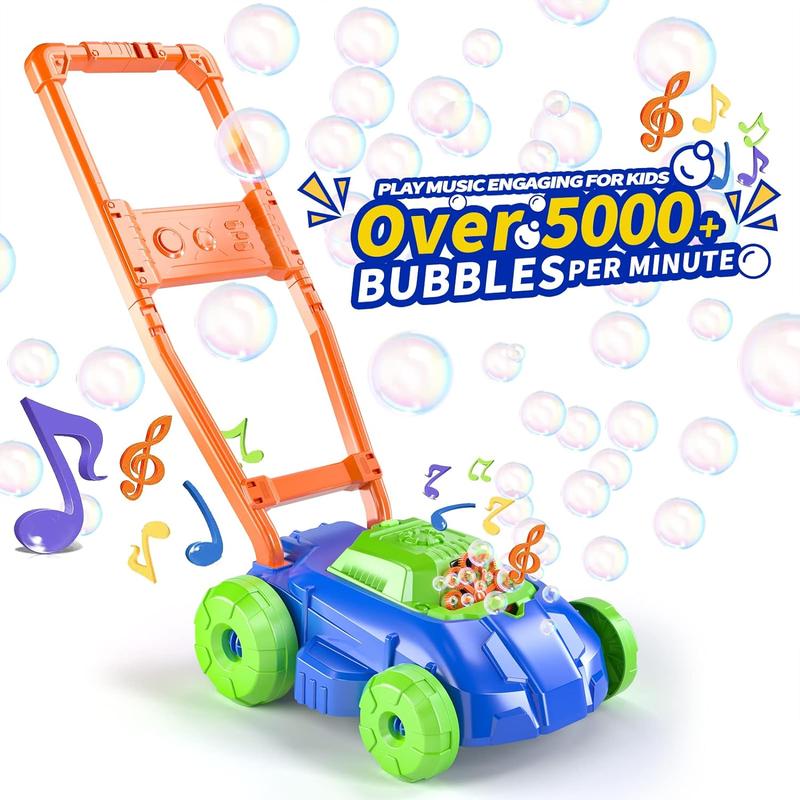 Bubble Lawn Mower Toys for Kids, Kids Outdoor Push Bubbles Machine , Birthday Gifts Summer Outside Backyard Preschool Toy