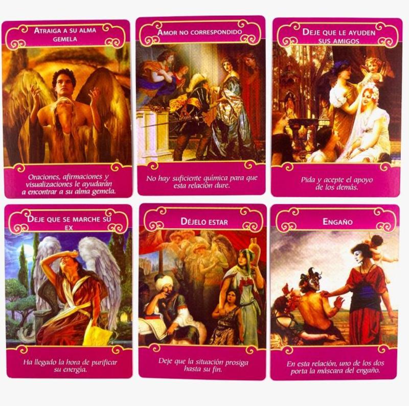 Los Angeles del Amor,  Spanish Oracle Cards Deck, 44 Cards Deck