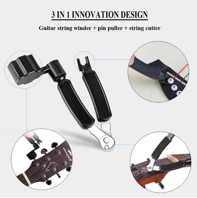 Guitar String Winder Cutter Pin Puller - 3 In 1 Multifunctional Guitar (Style-A)