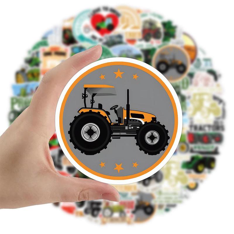 Cartoon Farmhouse & Tractor Pattern Sticker, Cute Decorative Sticker, DIY Decals for Water Bottle, Laptop, Phone Case, Scrapbooking & Journal Making