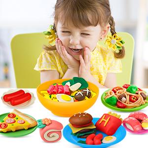 16 PCS Creative Play Dough Ice Cream Party Set - Group STEM Toy with 5 Dough Colors & 11 Tools, Perfect Christmas & Birthday Gift for Kids