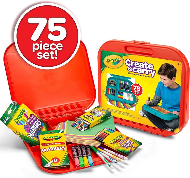 Crayola Create 'N Carry Art Set (75pcs), Art Supplies Kit, Drawing Set for Kids, Arts & Crafts Supplies, Holiday Gift for Kids, 5+