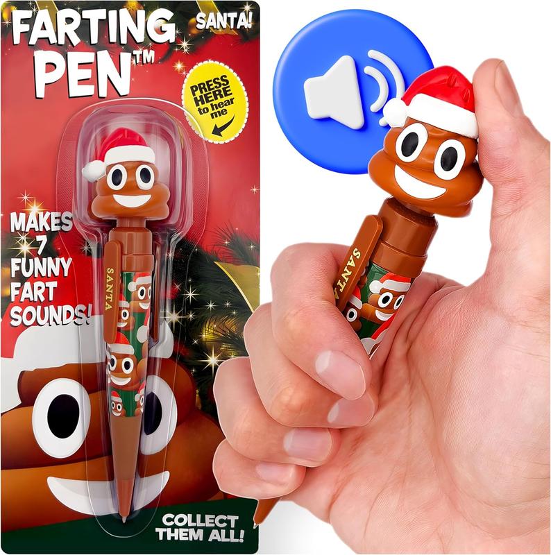 Farting Poop Pen Makes 7 Funny Fart Sounds - Perfect Stocking Stuffers for Kids, Teens & Boys - This Poop Pen Makes Funny Gifts for the Entire Family - Great Fart Pen Gag Gifts with Big Laughs