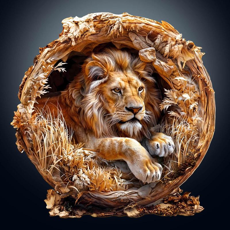 3D Lion Wooden Jigsaw Puzzle - Educational Toy for Kids and Adults 3d  wooden