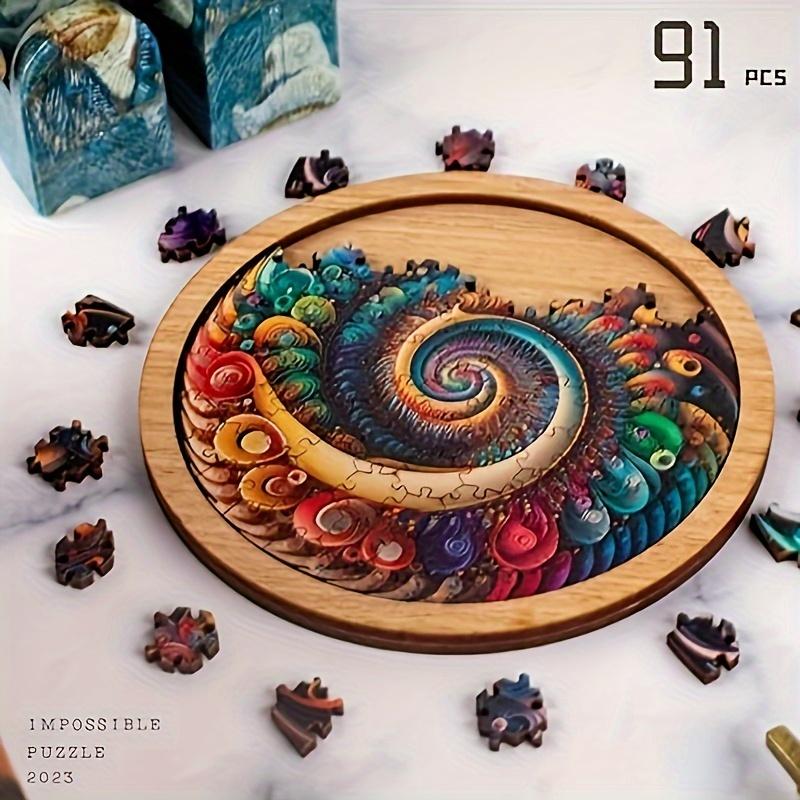 Infinite Galaxy Dopamine Wooden Puzzle - Challenging Irregular Brain Teaser for Adults - Handcrafted, Unique, Mind-Stimulating, Educational, and Fun Problem-Solving Game