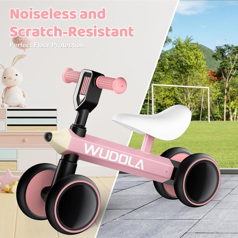 Baby Balance Bike for 1 Year Old, Birthday Gifts for Boys and Girls, No Pedal 4 Silence Wheels & Soft Seat First Bike, Baby Sports