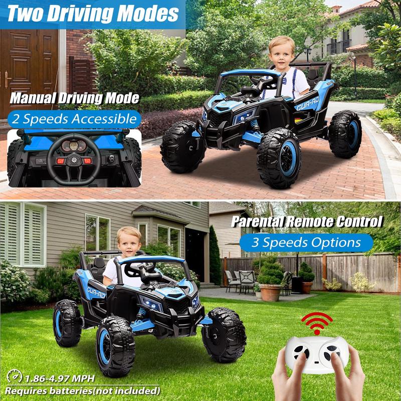 Segmart 24V Ride on Toys for Kids, Large Seat Ride on UTV Cars with Remote Control, Battery Powered Kids Car Electric Vehicle with 3 Speed, Bluetooth Music, 4 Wheels Spring Suspension