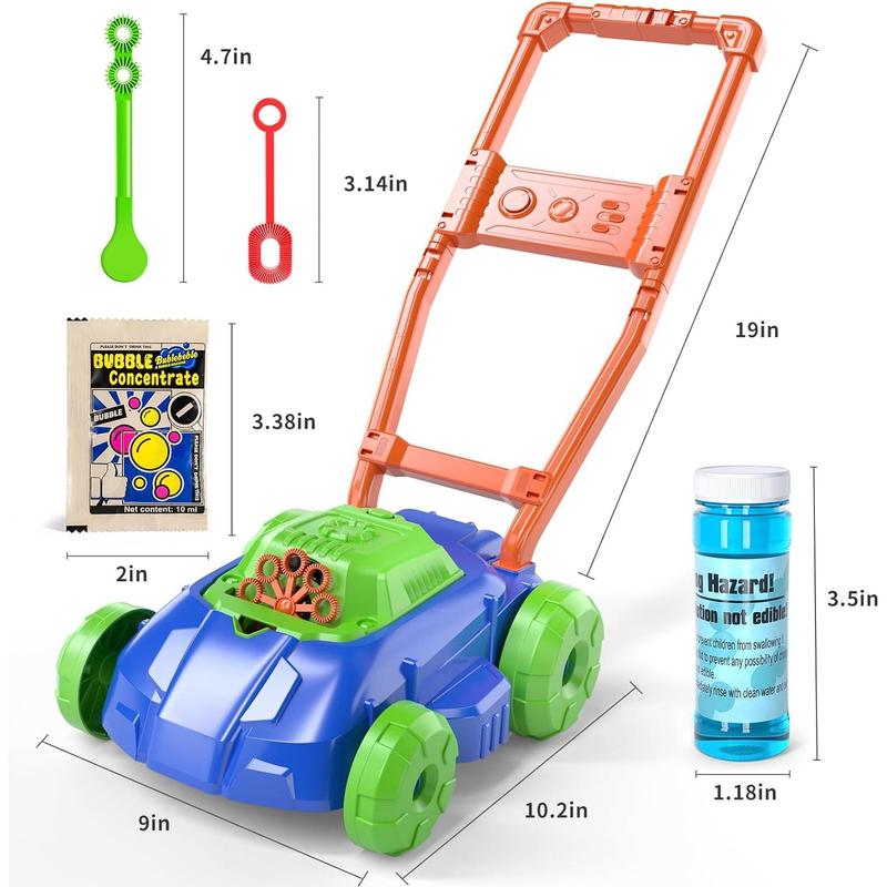 Bubble Lawn Mower Toys for Kids, Kids Outdoor Push Bubbles Machine , Birthday Gifts Summer Outside Backyard Preschool Toy