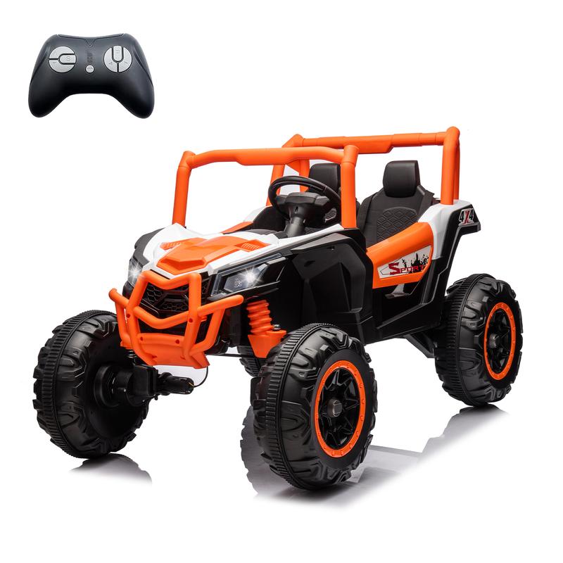 24V Ride On XXL UTV car for kid,2seater with two safety belts, Side by Side 4x4 Ride on Off-Road Truck with Parent Remote Control, Battery Powered Electric Car w High Low Speed, two safety belts.