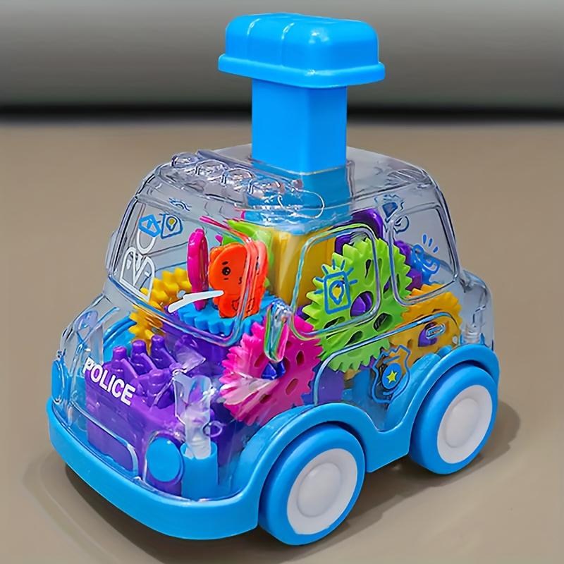 Children Cartoon Transparent Gear Toy Car, Educational Pull Back Car Model, Boy And Girl Christmas Halloween Thanksgiving Birthday Gift ( Gear Color Is Random)