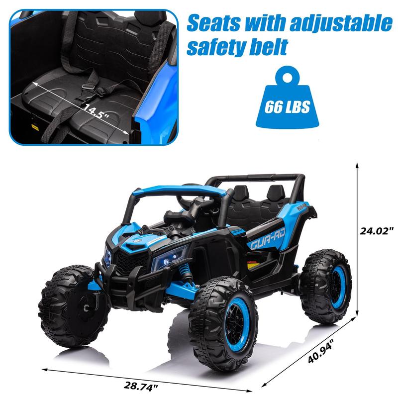 Segmart 24V Ride on Toys for Kids, Large Seat Ride on UTV Cars with Remote Control, Battery Powered Kids Car Electric Vehicle with 3 Speed, Bluetooth Music, 4 Wheels Spring Suspension