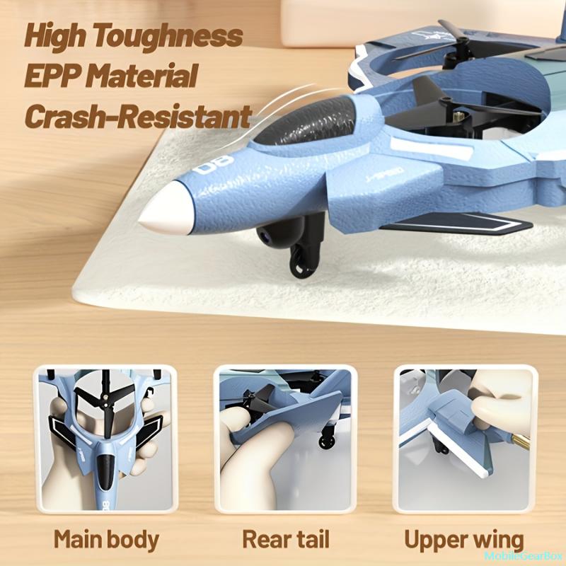 MobileGearBox Remote Control Aircraft 1pc FunFlyer Remote Control Fighter Drone 2.4GHz 4CH USB Rechargeable Plastic Aircraft, 3 Speed ​​Adjustment, 3937.01 Inch Altitude, 5M S Speed, 3149.61-3937.01 Inch Range, 3D Flip, Altitude