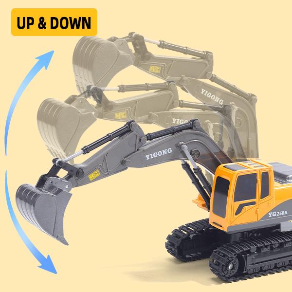 RC Excavator Remote Control Excavator Toy Full Function Construction Vehicles Toys with Shovel for Outdoor Play Sandbox Digger Toys Gifts for you