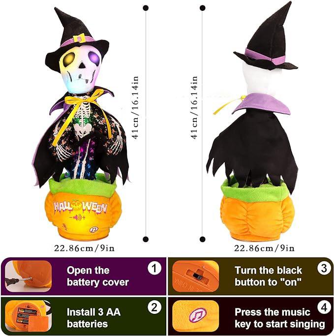 EMOIN Halloween Talking Dancing Cactus,Talking Singing Toy,Repeats & Recording interactive toy