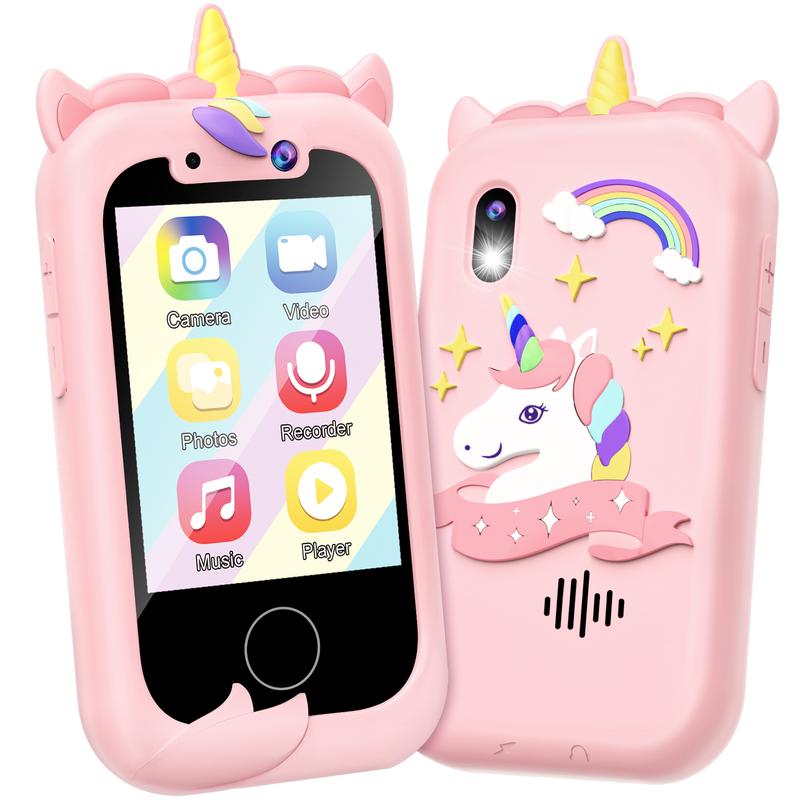 Kids Smart Phone Toy for Girls (Ages 3-10) – Real Play Cell Phone, Perfect Christmas & Birthday Gift (Pink) dual camera unicorn