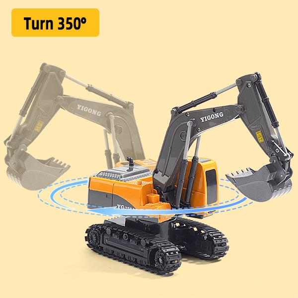 RC Excavator Remote Control Excavator Toy Full Function Construction Vehicles Toys with Shovel for Outdoor Play Sandbox Digger Toys Gifts for you