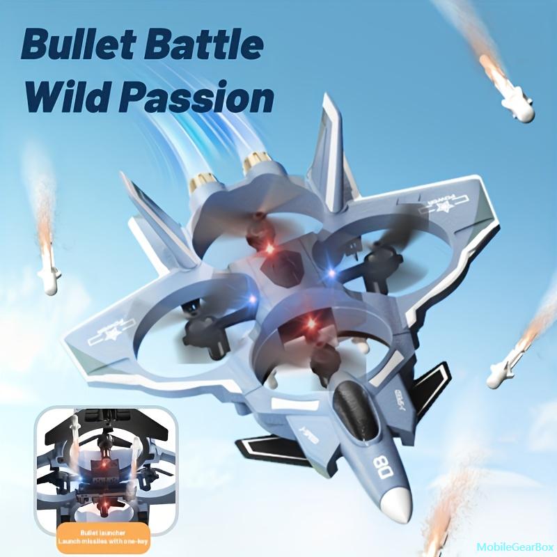 MobileGearBox Remote Control Aircraft 1pc FunFlyer Remote Control Fighter Drone 2.4GHz 4CH USB Rechargeable Plastic Aircraft, 3 Speed ​​Adjustment, 3937.01 Inch Altitude, 5M S Speed, 3149.61-3937.01 Inch Range, 3D Flip, Altitude