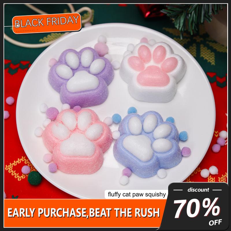 2025 Fluffy Cat Paw Squishies Stress Relief Toys Cat paws squishy Hand Made squeezze toys Taba squishy Reliever for adult or kids