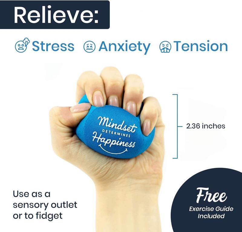 Stress Balls - Hand Therapy Relief for Anxiety, Fidget, Tension, Exercise Strengthener - Motivational Toys for Adults & Kids - Set of 2