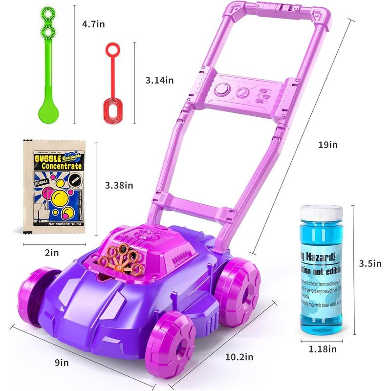 Bubble Lawn Mower Toys for Kids, Kids Outdoor Push Bubbles Machine , Birthday Gifts Summer Outside Backyard Preschool Toy