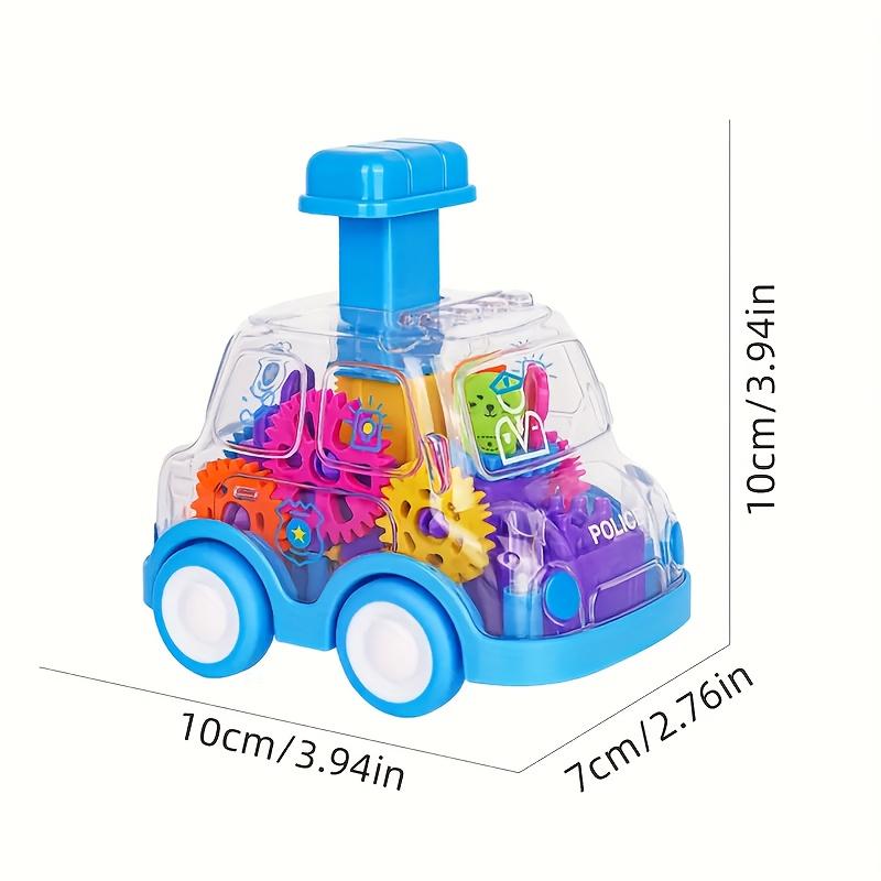 Children Cartoon Transparent Gear Toy Car, Educational Pull Back Car Model, Boy And Girl Christmas Halloween Thanksgiving Birthday Gift ( Gear Color Is Random)