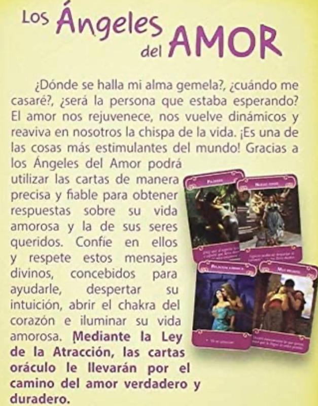 Los Angeles del Amor,  Spanish Oracle Cards Deck, 44 Cards Deck