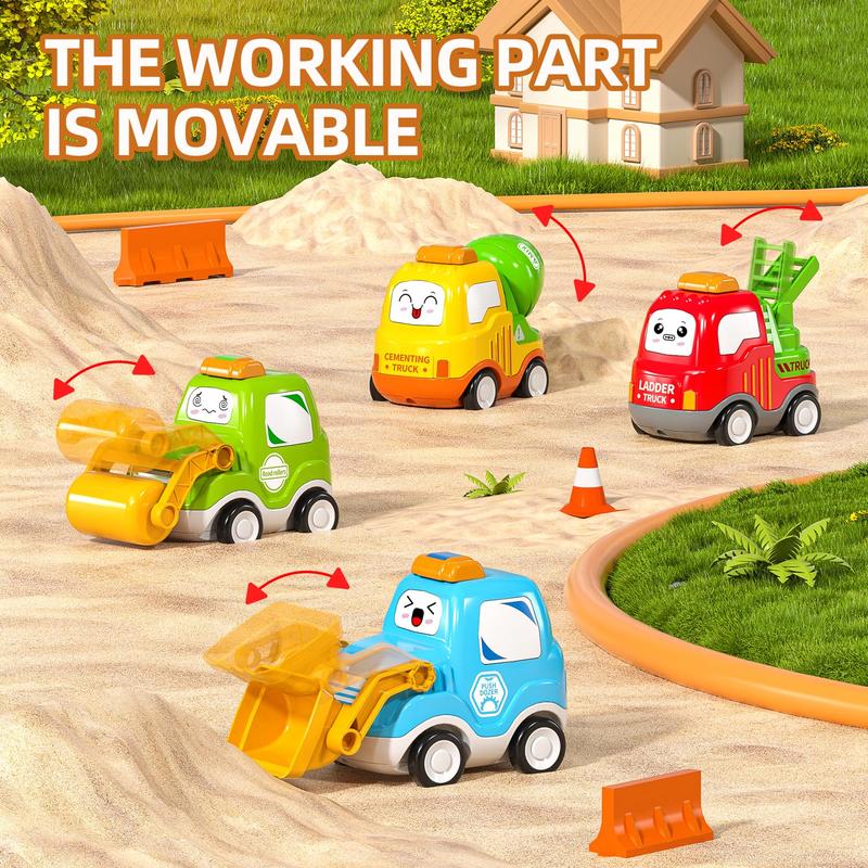 Cartoon Cute Construction Vehicle - Toy Trucks Toys Transport Vehicle Carrier Truck, Trucks Toy Sets Playset Toys Gift Toys