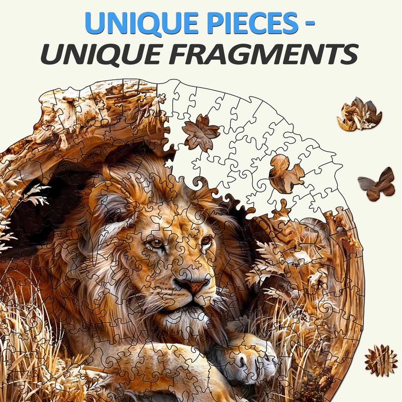 3D Lion Wooden Jigsaw Puzzle - Educational Toy for Kids and Adults 3d  wooden