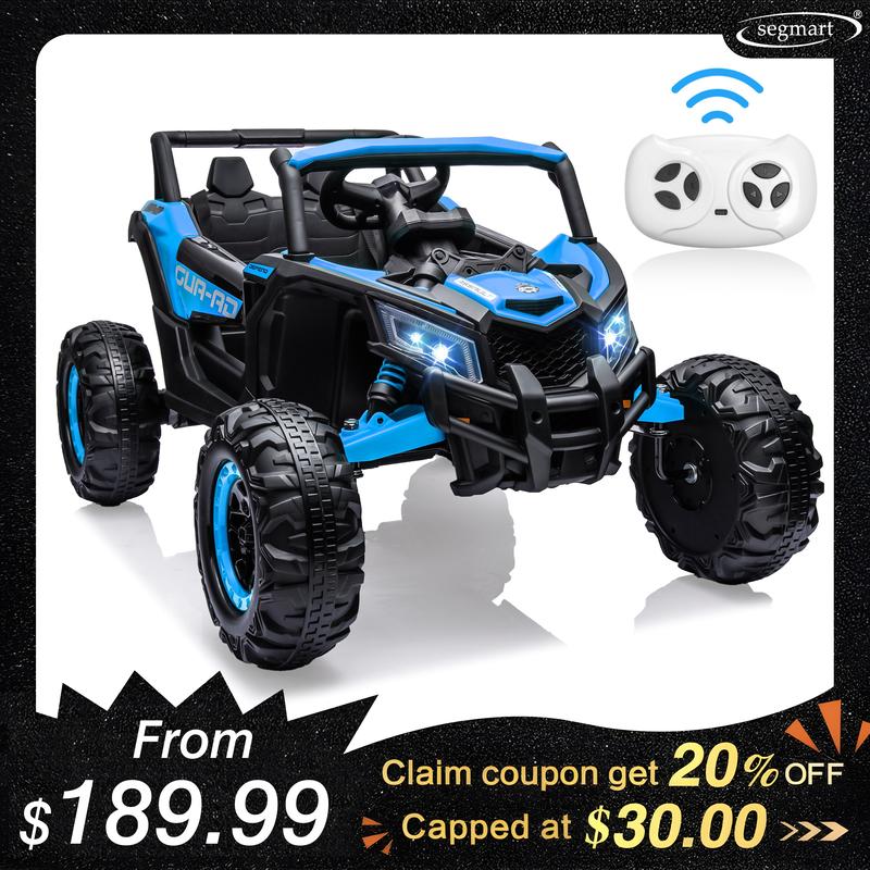 Segmart 24V Ride on Toys for Kids, Large Seat Ride on UTV Cars with Remote Control, Battery Powered Kids Car Electric Vehicle with 3 Speed, Bluetooth Music, 4 Wheels Spring Suspension