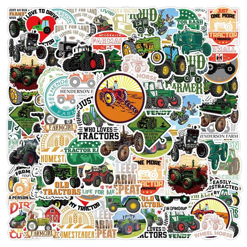 Cartoon Farmhouse & Tractor Pattern Sticker, Cute Decorative Sticker, DIY Decals for Water Bottle, Laptop, Phone Case, Scrapbooking & Journal Making