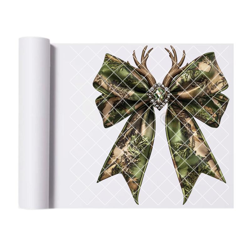 Camo Christmas Bow DTF Transfer