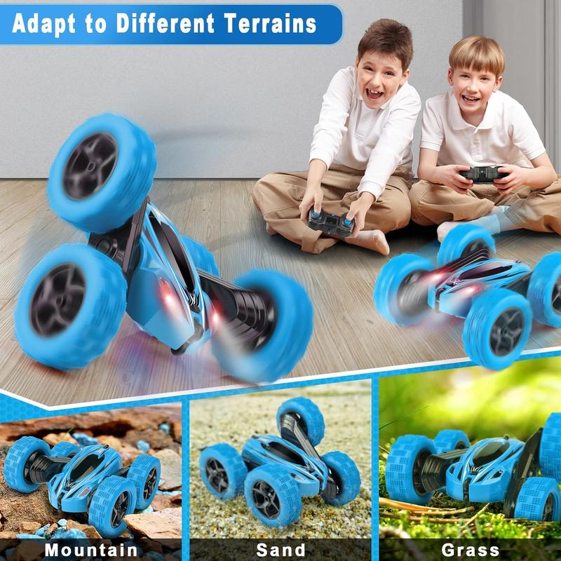 Remote Control Car, RC Cars Toys for Ages 5-7, 2.4GHz 4WD Fast RC Car Kids Toys for Ages 8-13, Double Sided 360 Rotating Monster Truck Toys for Girls RC Truck Toy Cars for Boys