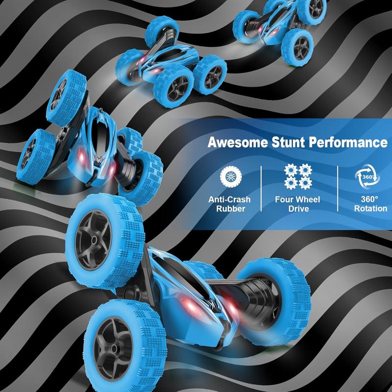 Remote Control Car, RC Cars Toys for Ages 5-7, 2.4GHz 4WD Fast RC Car Kids Toys for Ages 8-13, Double Sided 360 Rotating Monster Truck Toys for Girls RC Truck Toy Cars for Boys