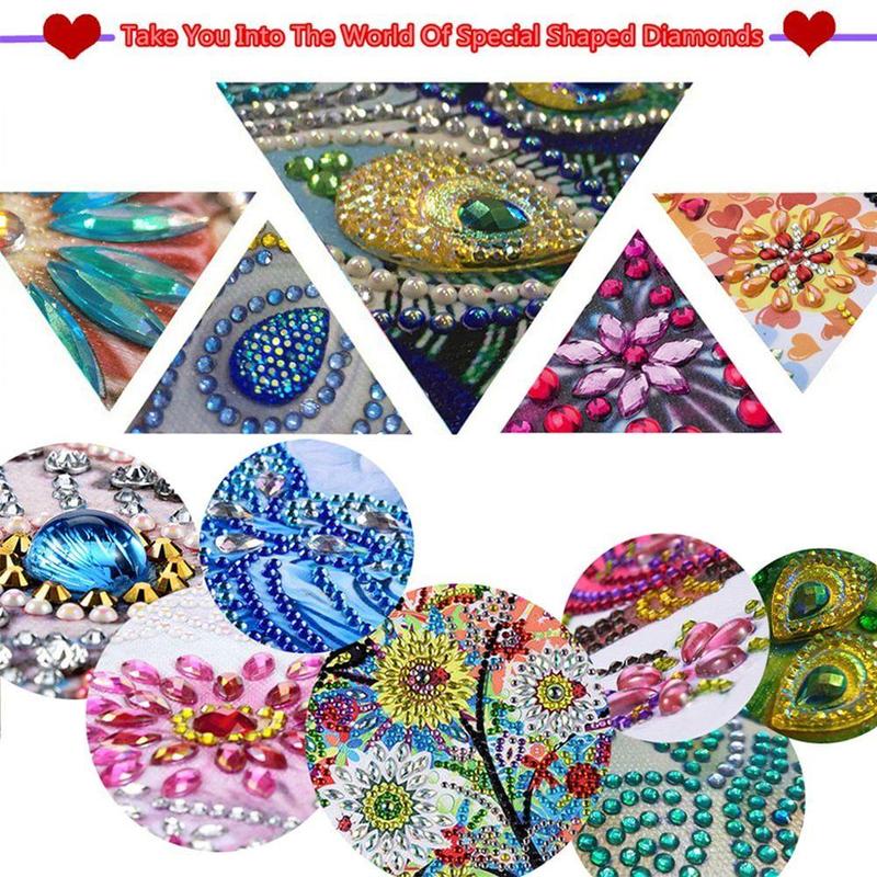 Flower & Butterfly Pattern DIY Diamond Arts Colorful Painting Kit without Frame, DIY Decorative Art Picture for Beginner, Wall Art Decor for Home Living Room Bedroom