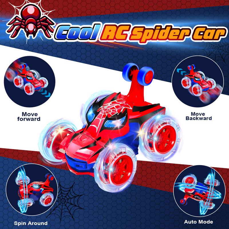 Remote Control Car,360° Rotating 2.4GHz Fast Stunt RC Cars with Wheel Lights Off Road RC Crawlers Toys for Boys 4-6 6-8 8-12 Birthday Christmas Gifts