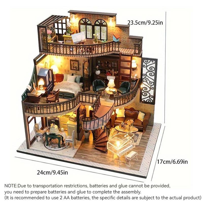 3D Wooden Puzzle, DIY House Model Kit, DIY Model Kit, 3D Desktop Decoration Ornament, DIY Model Kit for Bookshelf Decoration, Birthday & Holiday Gifts