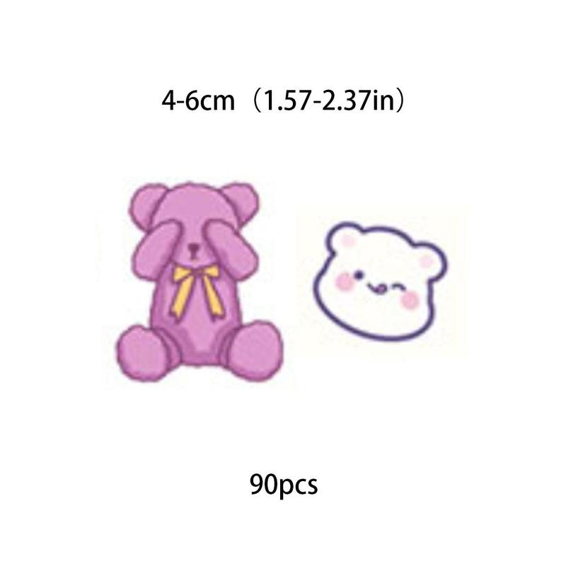 90pcs Cute Cartoon Sticker, Scrapbooking & Journal Making Material Paper, DIY Decorative Sticker For Stationery Computer Water Bottle