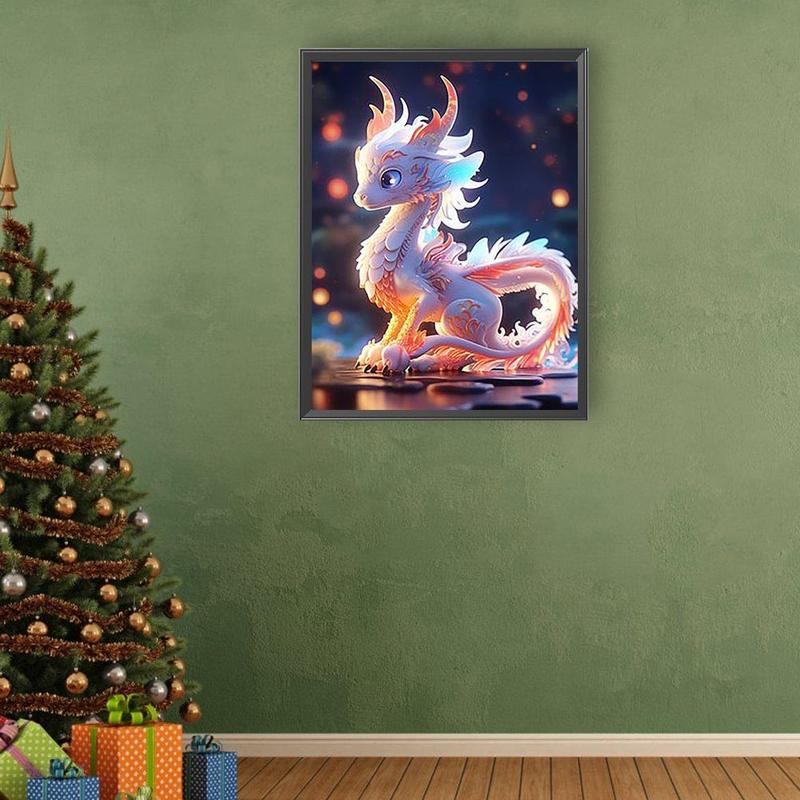 Dragon Design 5D Diamond Arts Colorful Painting Kit, Paint by Numbers DIY Diamond Arts Colorful Painting Kit without Frame, Wall Art Crafts for Home Decor