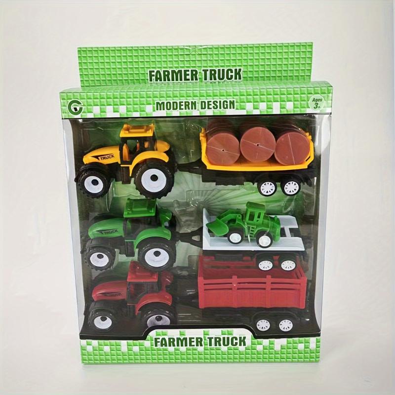 3-in-1 Tractor Combination Set Simulation Toy Car Model with Gift Box Packaging