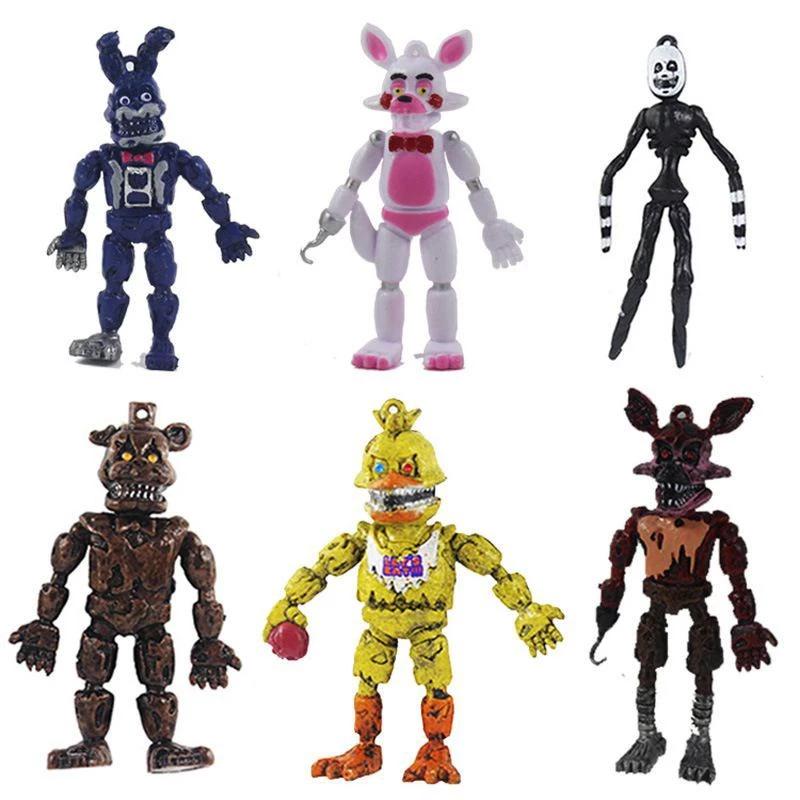 6 FNAF Five Nights At Freddy character models 9cm ROOM DECORATION , COLLECTION