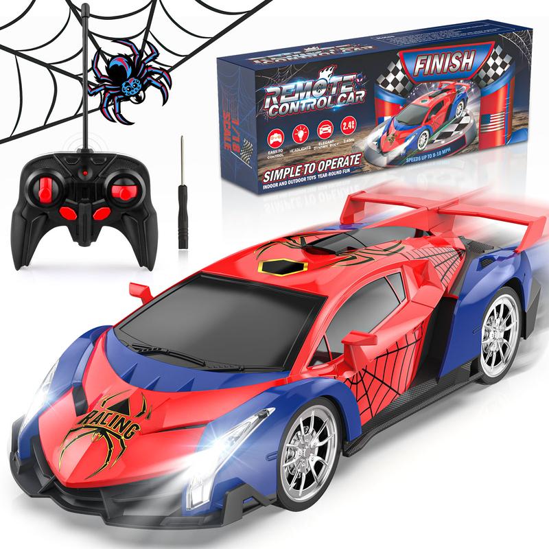 Growsland 2024 Remote Control Car for Kids, RC Cars for Boys Kids 1:18 Electric Vehicle Toy Car Hobby Racing Car Toys with Lights & Controller, Birthday Gift for 3 4 5 6 7 8 9 Year Old Boys Girls rc car dinosaur truck offroad  rc