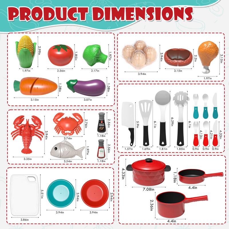 Play Kitchen Accessories for Kids, Play Food Sets for Kids，Kitchen Playset with Pots and Pans Set，Preschool Learning Education Toys，Kitchen Playset，Pretend Cooking Play, Kithchen Cooking Toy, Back to School Gifts playset