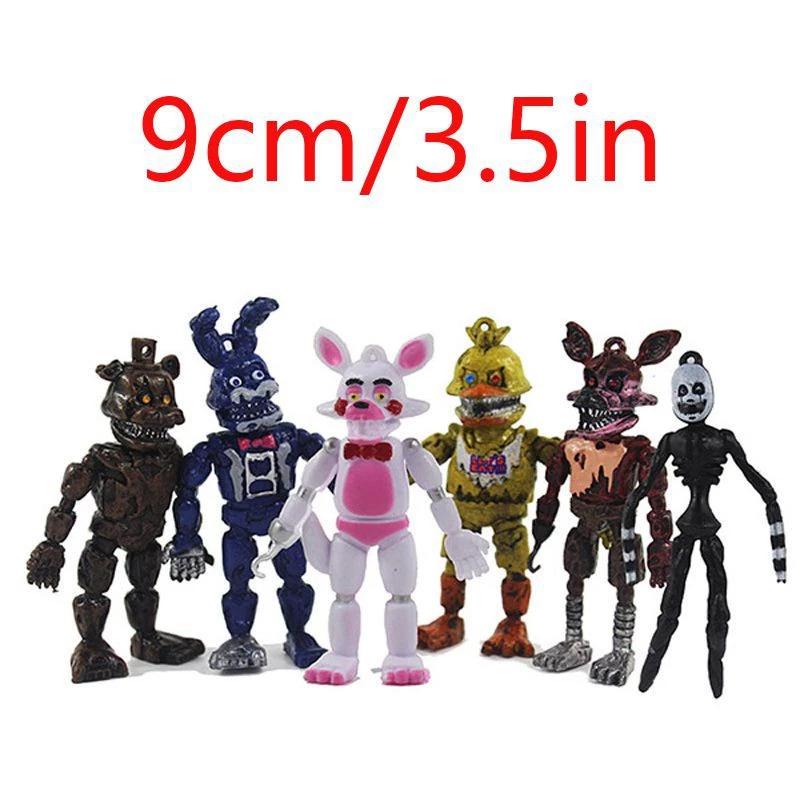 6 FNAF Five Nights At Freddy character models 9cm ROOM DECORATION , COLLECTION