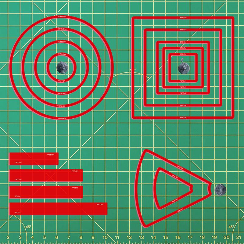 Area of Effect Spell Templates Set of 15 (Included Cube, Cone, Circle, and Line) Acrylic AOE Damage Marker Tabtop RPG Gaming Accessories