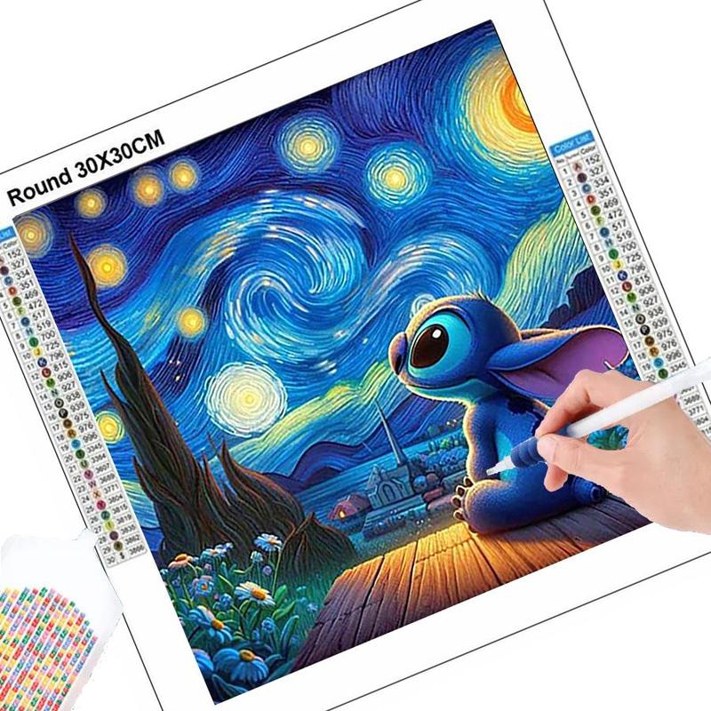 Cartoon Stitch Pattern DIY Diamond Arts Colorful Painting Kit without Frame, DIY 5D Diamond Arts Colorful Painting for Bedroom Home Wall Decor