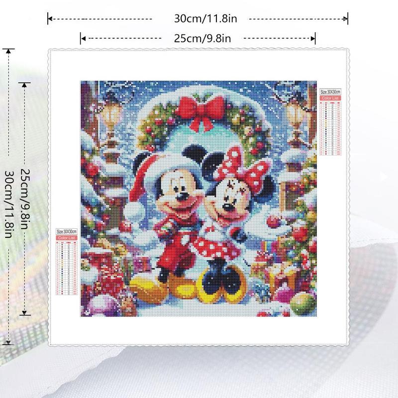 Disney DIY 5D Diamond Arts Colorful Painting Kit, Mickey & Minnie Pattern Diamond Arts Painting without Frame, Wall Art Decor for Home