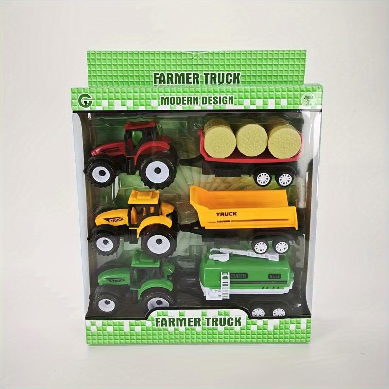 3-in-1 Tractor Combination Set Simulation Toy Car Model with Gift Box Packaging