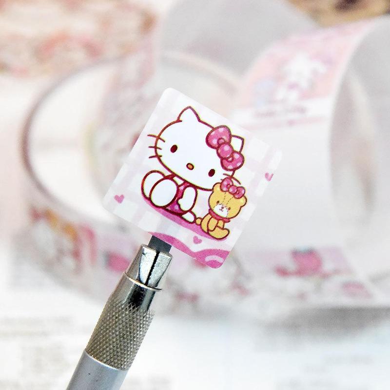 Cartoon Hello Kitty Pattern Sticker, 500pcs roll Cute Decorative Sticker, DIY Decals for Scrapbooking, Journaling, Gift Wrapping