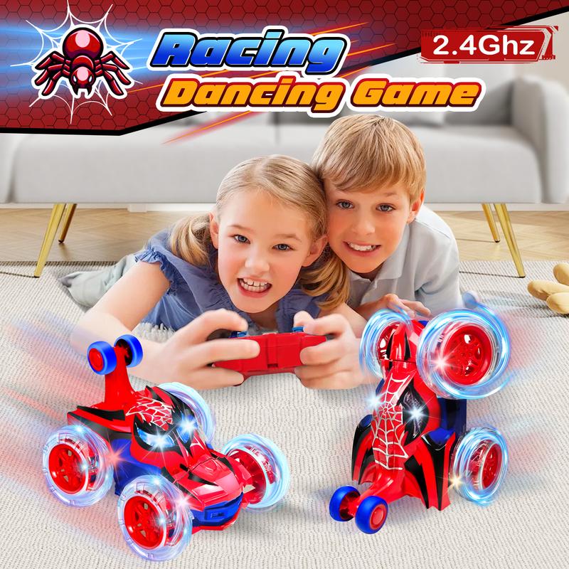 Remote Control Car,360° Rotating 2.4GHz Fast Stunt RC Cars with Wheel Lights Off Road RC Crawlers Toys for Boys 4-6 6-8 8-12 Birthday Christmas Gifts