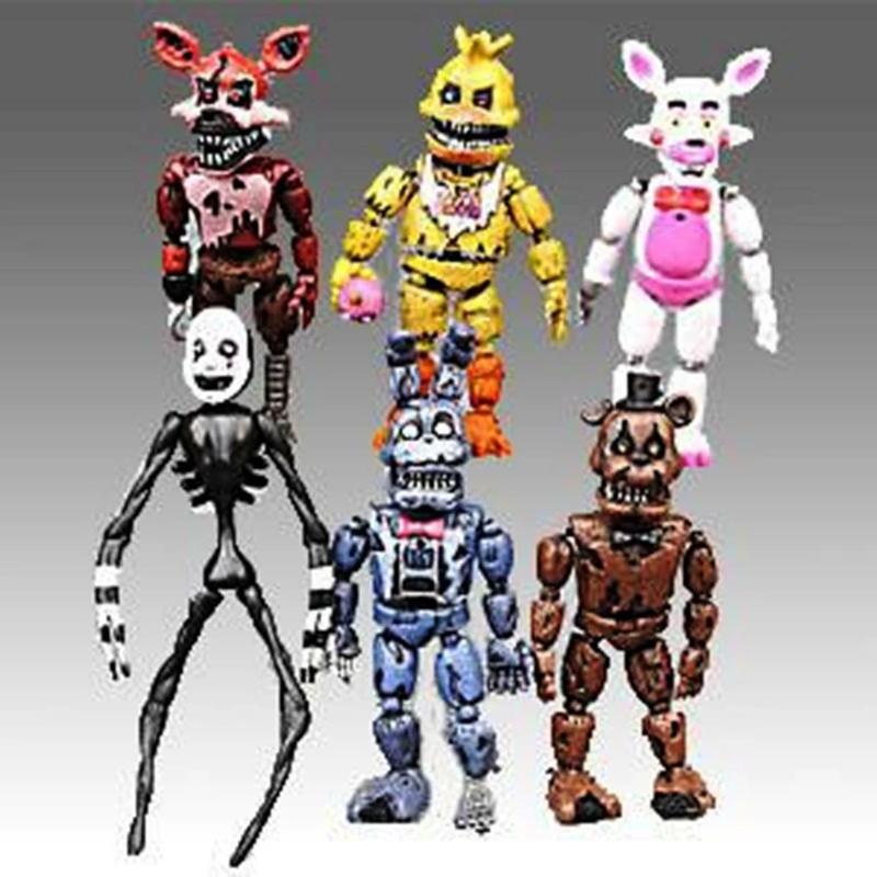 6 FNAF Five Nights At Freddy character models 9cm ROOM DECORATION , COLLECTION